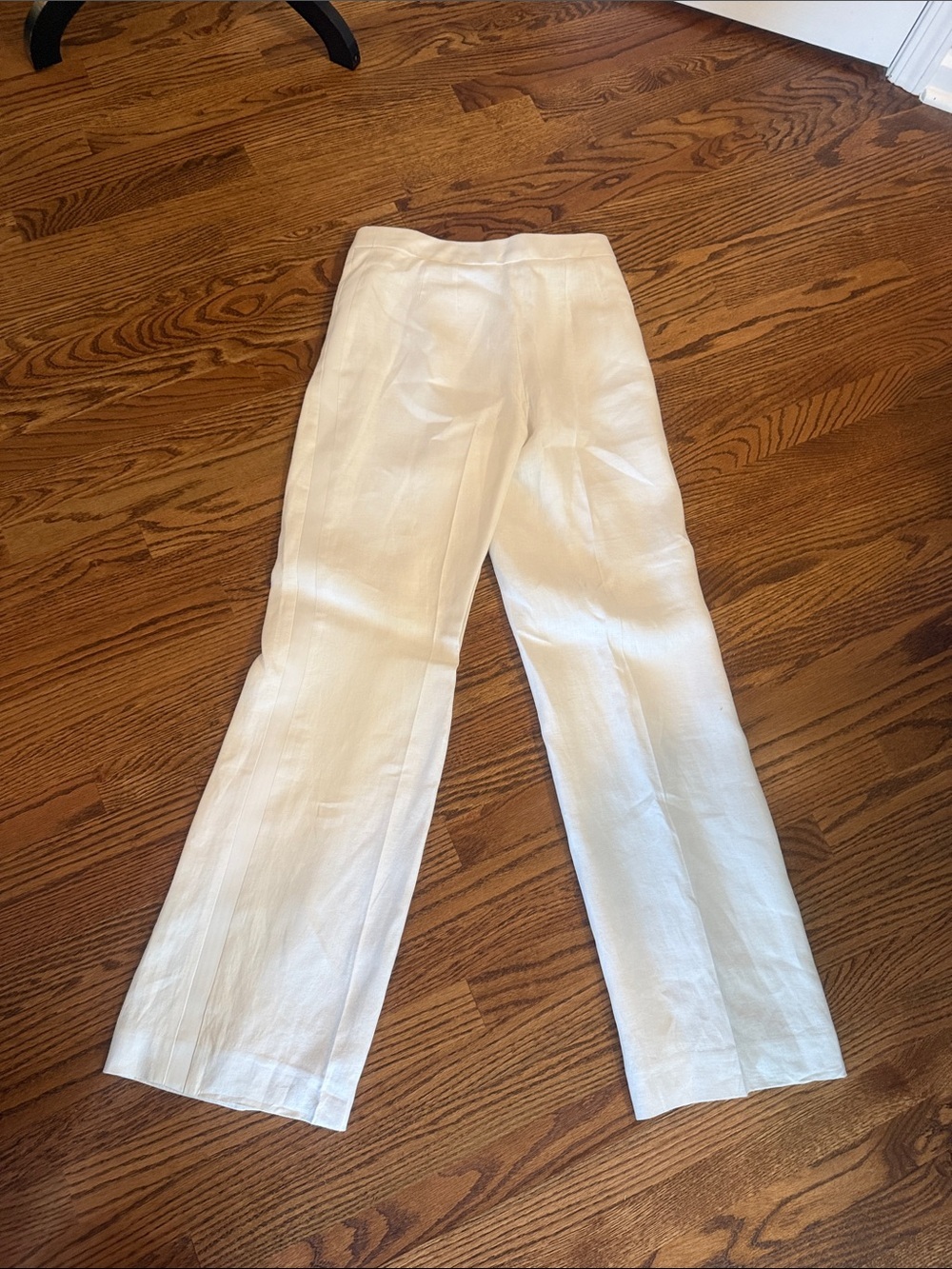Women's white Tuxedo Wide-Leg Linen Pants - Picture 7 of 11